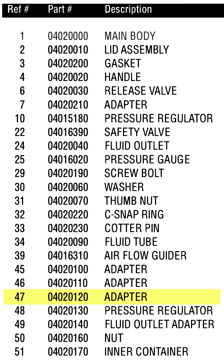 Anest Iwata PET10 - 04020120 Adapter - Total Finishing Supplies