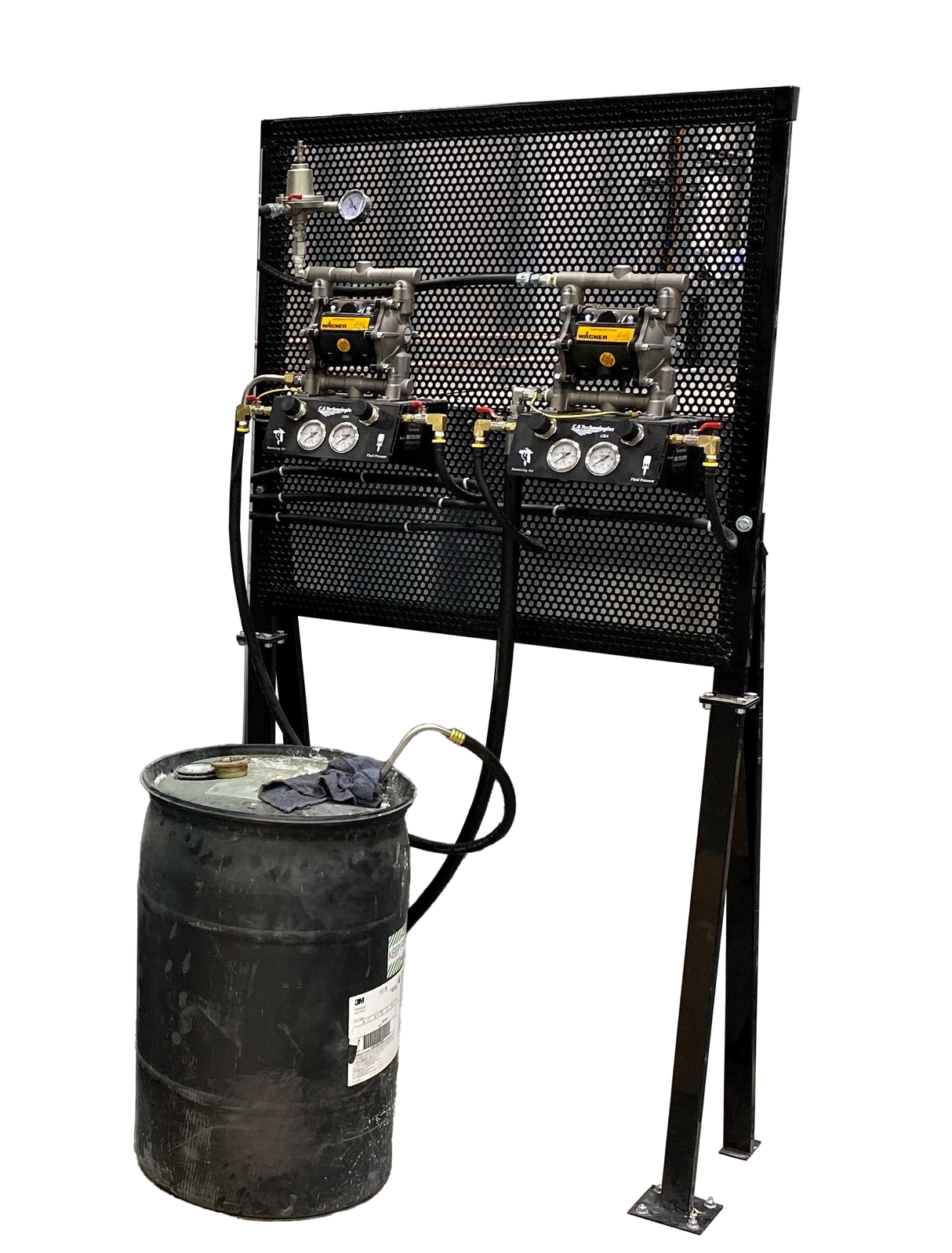 Powder Coated Pump Stand. 72” High x 36” Wide - Total Finishing Supplies
