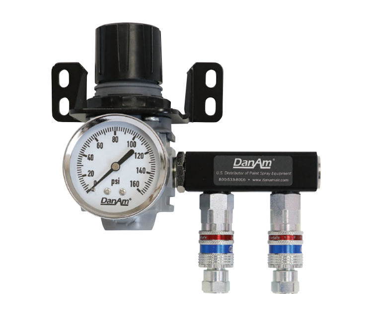 Dan-Am Point of Use Regulator - 2 Drop No. 675652 Compressed Air Regulator - Total Finishing Supplies