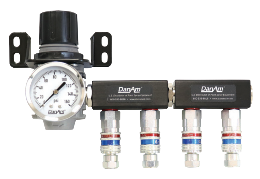 Dan-Am Point of Use - 4 Drop Compressed Air Regulator 675654 - Total Finishing Supplies