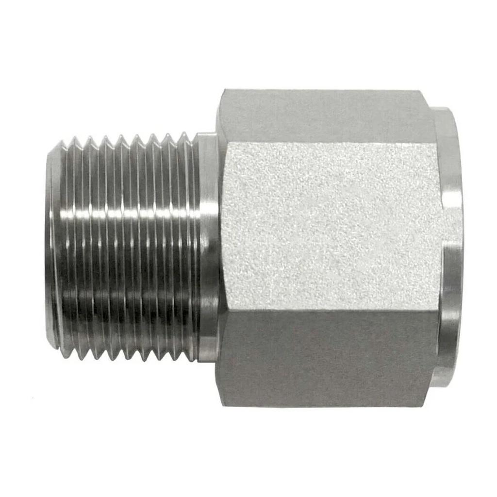 7033-04-04-SS Straight Adapter Male NPT 1/4" x Female BSPP 1/4" - Total Finishing Supplies