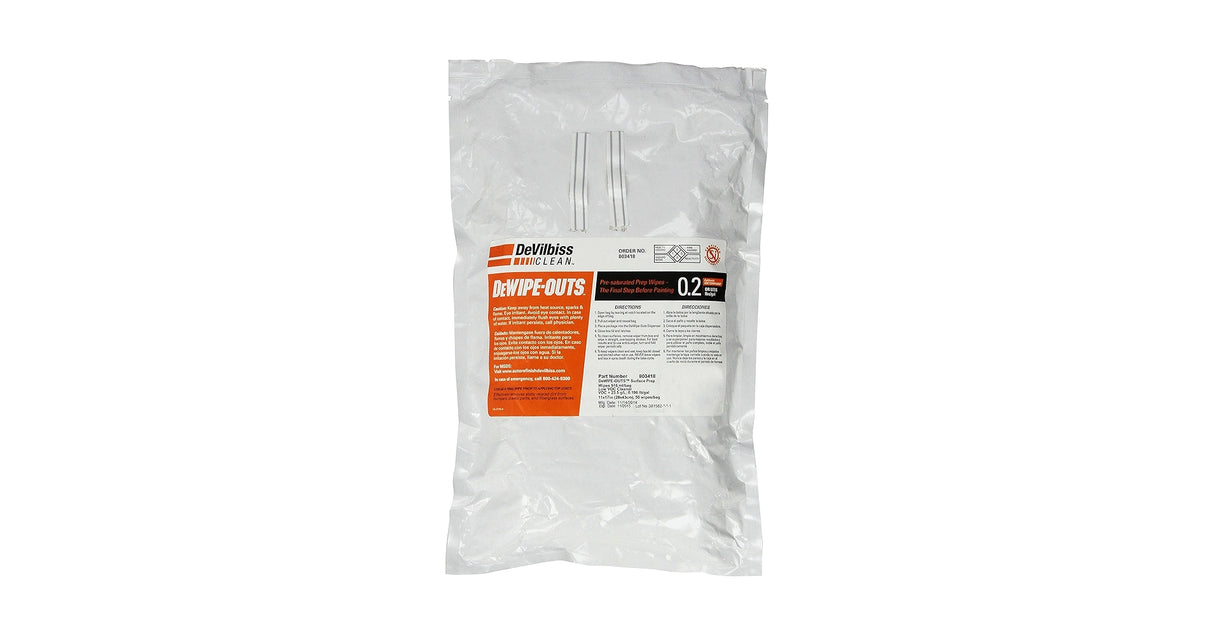 DeVilbiss DeWipe-Outs™ Pre-Saturated Prep Wipe