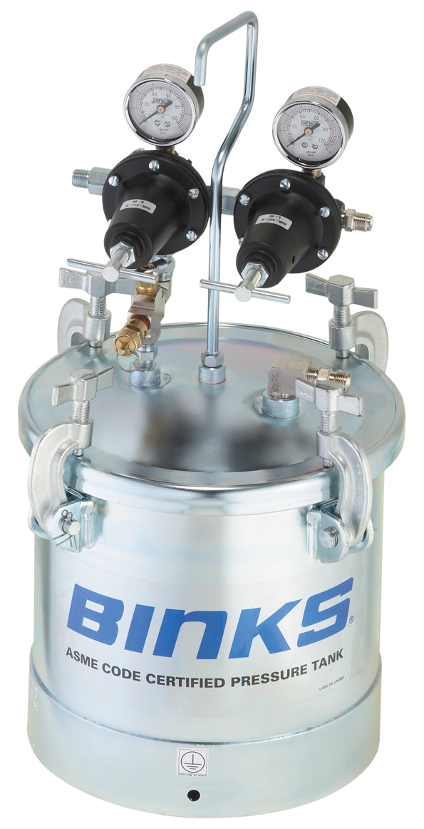 Binks Zinc-Plated 2.8 Gallon Pressure Tanks