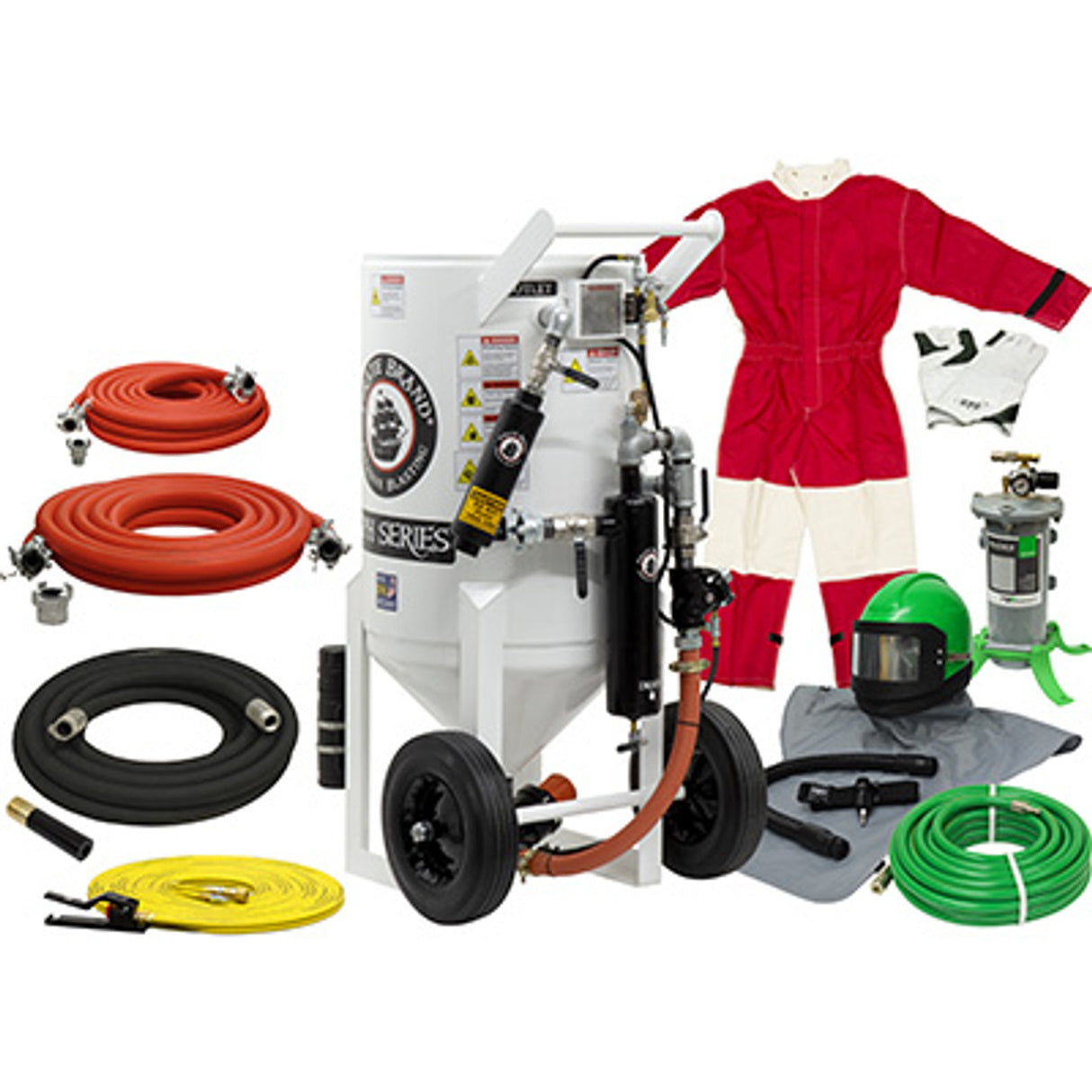 Pirate Brand, S-Series, 6.5 cu ft., GOLD Blasting Package - Blast Pot, Portable, Pressure HOLD System, Pneumatic Controls