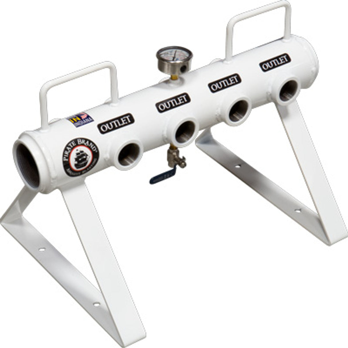 Pirate Brand - Schmidt Mfg Style, Manifold, Stationary, Horizontal, 3" NPT Inlet/Outlet, (4) 1" NPT Outlets, (4) 1-1/2" NPT Outlets