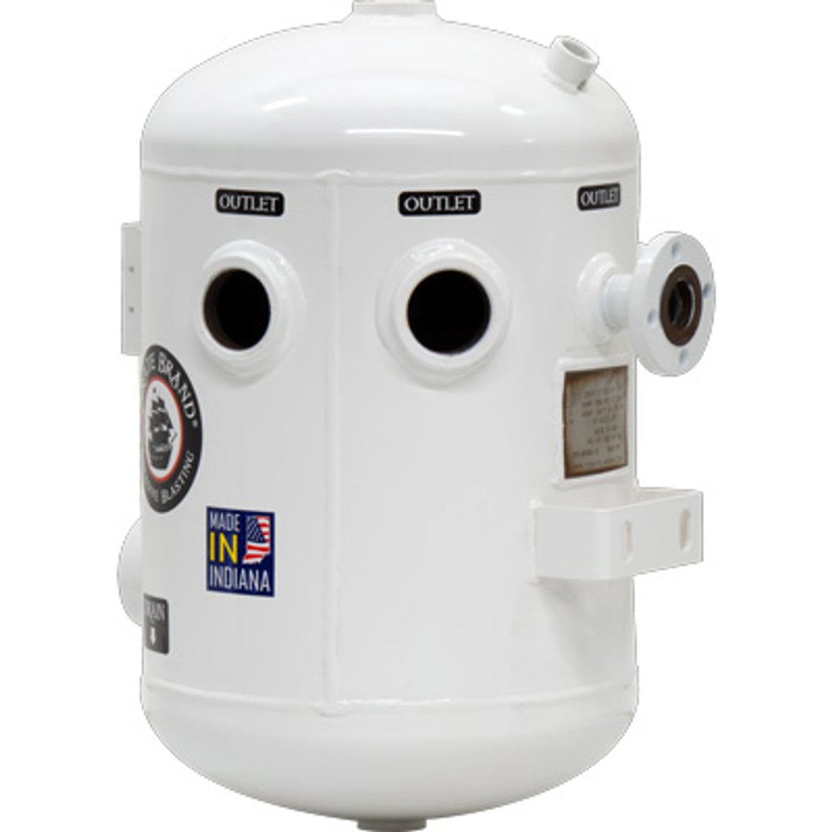 Pirate Brand - Schmidt Mfg Style, Moisture Separator 1600 CFM Flange Mounted, BIG-BORE™, 150 PSI (10.3 BAR), (1) 3" x (4) 2" x (1) 1-1/2" (Painted)