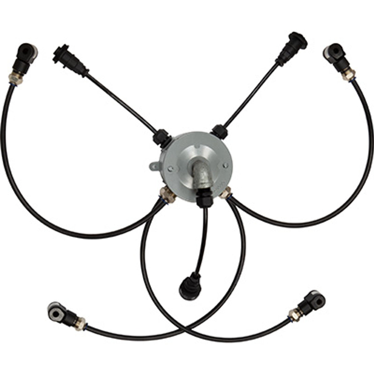 Pirate Brand - Schmidt Mfg Style, Junction Box Abrasive Cutoff Assembly, Small & Bulk Blasters, 12VDC ACO On Cord w/ Sealed Waterproof Connectors, (2) Outlet