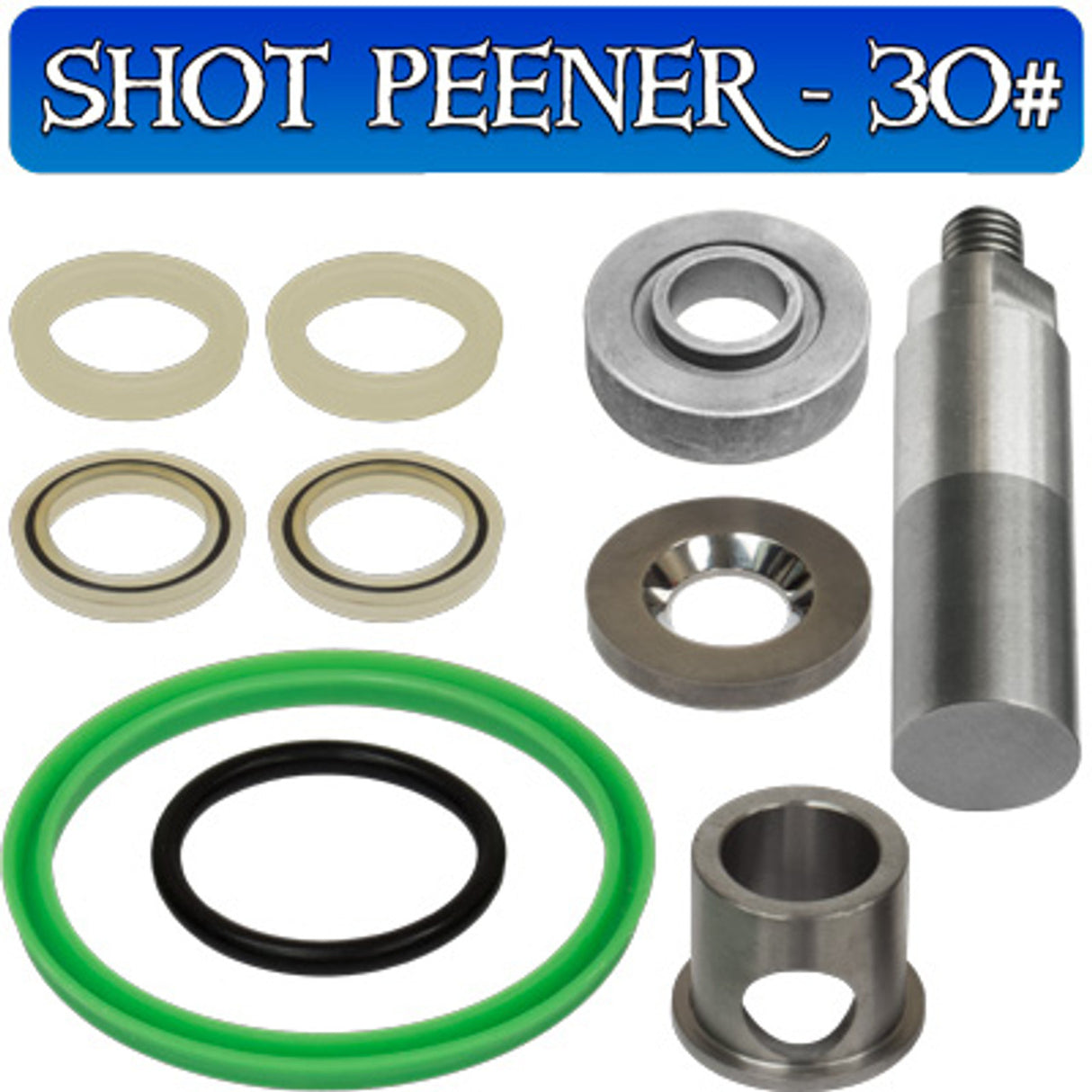 Pirate Brand - Schmidt Mfg Style, APV II, Shot-Peener-30#, Repair Kit w/TC Sleeve & Seat, Includes # 8, 10, (2)13, (2)15, 16, 17, 18 & 20