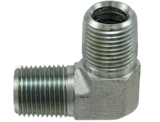 Hex Nipple 90 Degree Adapter 3/8" M.NPT x 3/8" M.NPT
