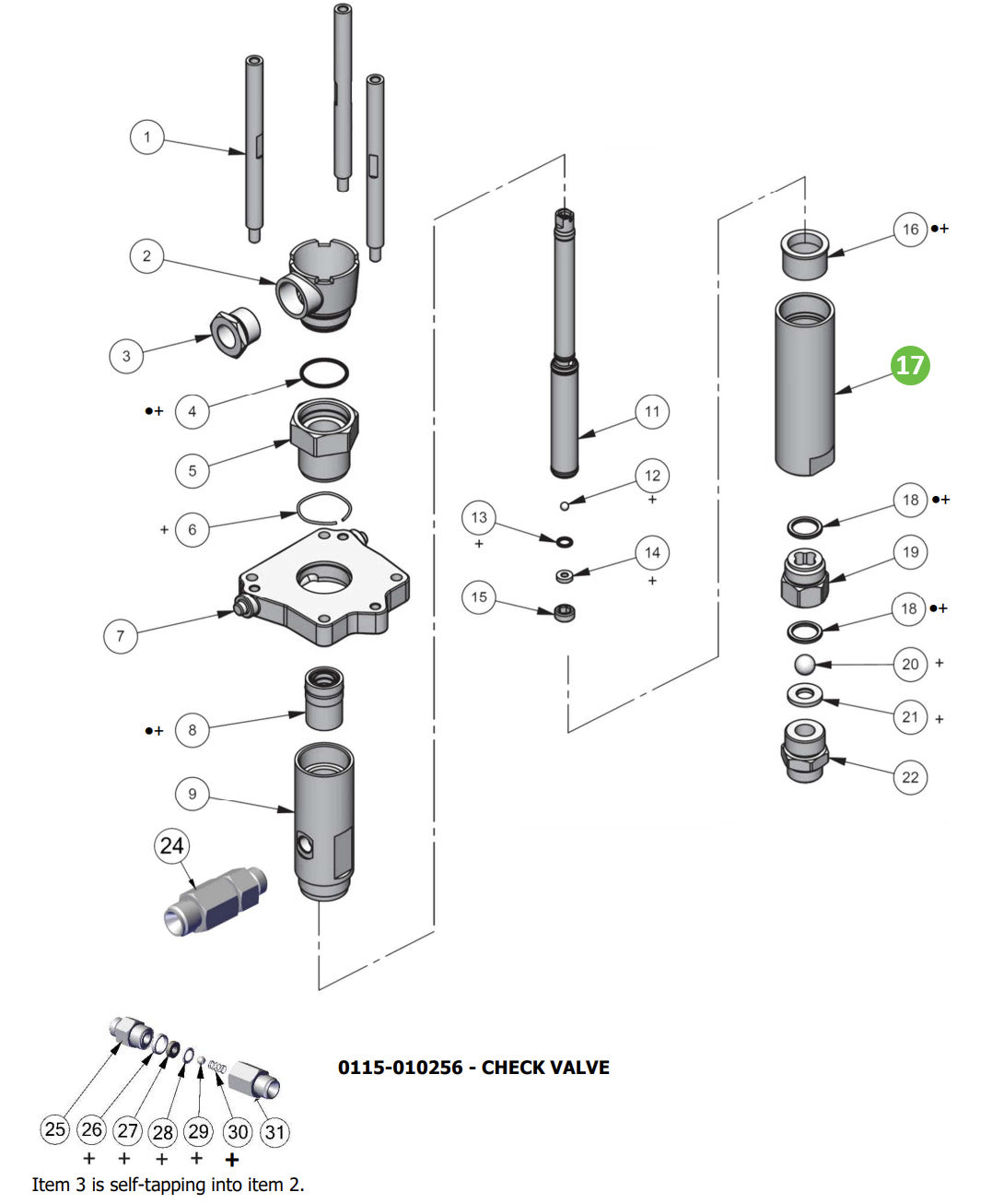 Binks 0115-010056 Lower Pump Tube