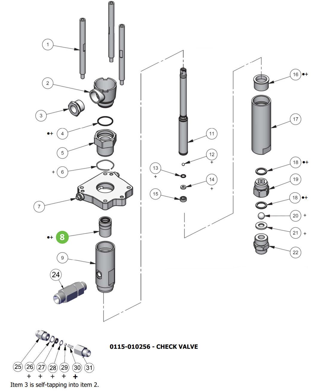 Binks 0115-010166 FX4 Upper Seal Cartridge Assembly