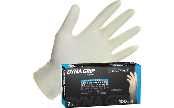 SAS Safety Corp. Dyna Grip® Powder-Free Exam Grade Latex Disposable Gloves - 7 Mil