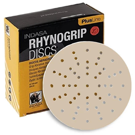 INDASA PlusLine Rhynogrip 6" Ultravent Multi-Hole Vacuum Sanding Discs, 1066 Series