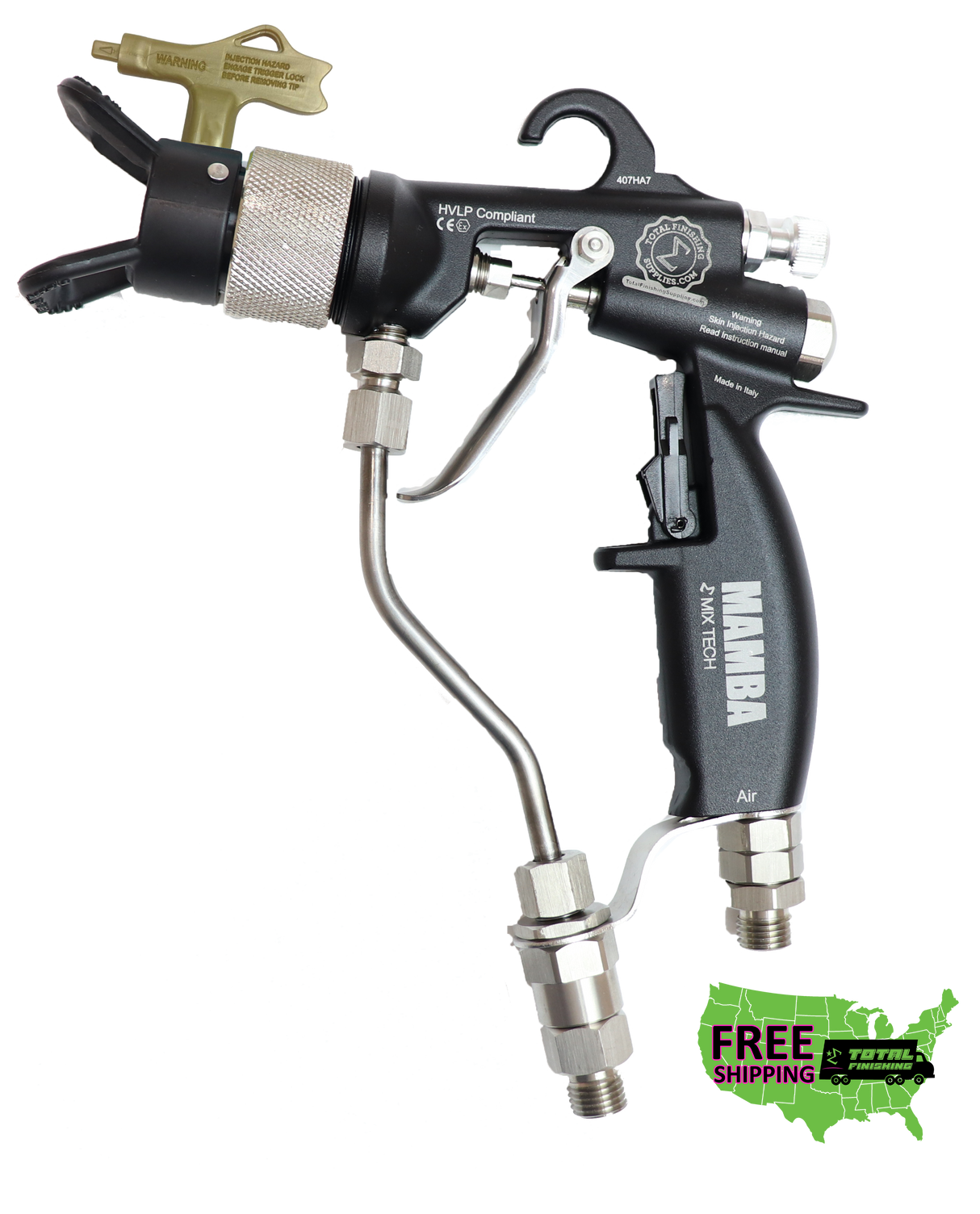 MAMBA® Mix-Tech Air Assisted Airless Manual Spray Gun with Reversible Tip