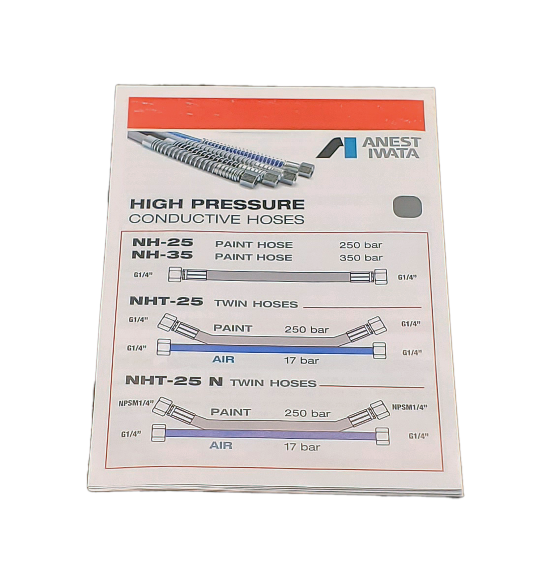 Anest Iwata NHT-25075-N High Pressure Twin Hose Set 25'
