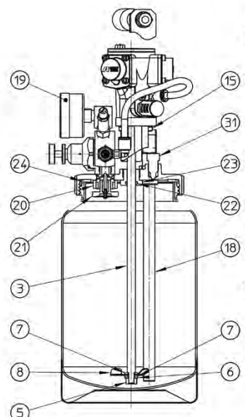 Anest Iwata PC-18D/PC-18DM Pressure Pot, 2 L Capacity - Total Finishing Supplies