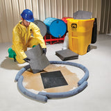 Universal Spill Kit, High-Visibility Mobile Container, 37 gal. Absorbs Oils, Coolants, Solvents, Water