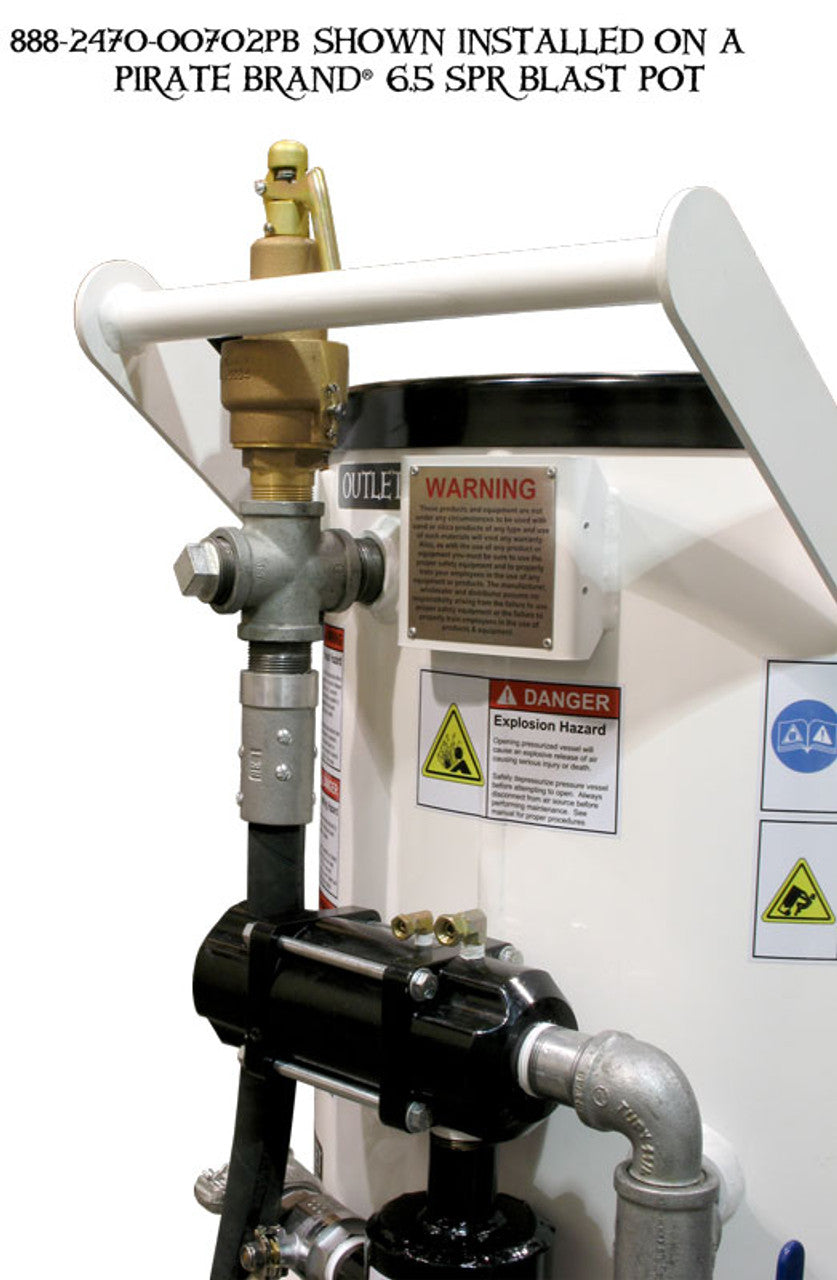 Pirate Brand - 150 PSI Relief Valve Kit for Small Abrasive Blasters