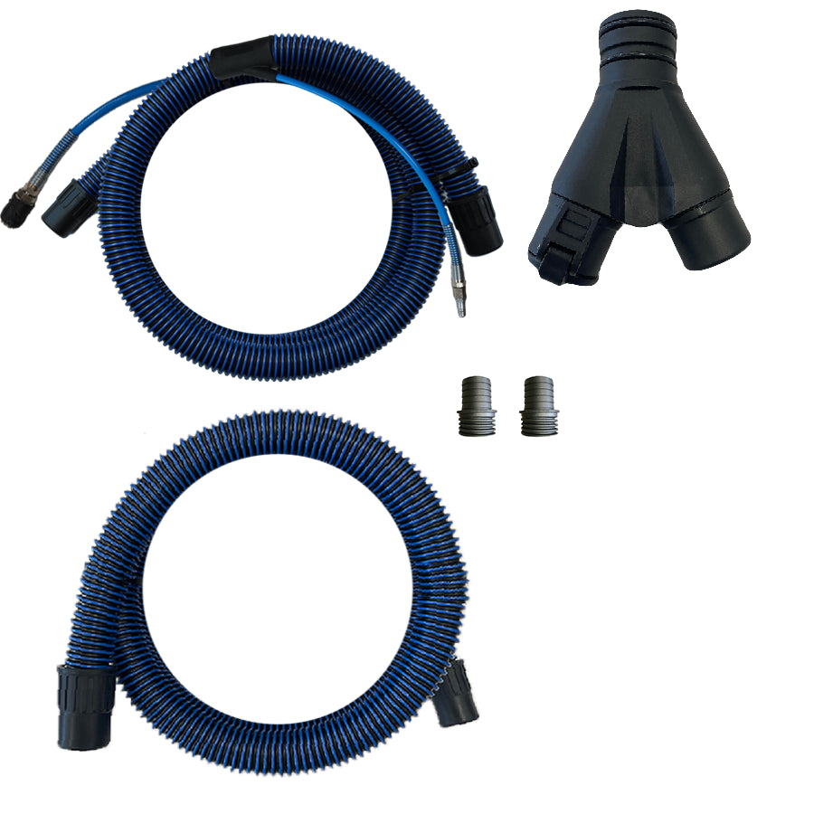 SurfPrep PIV-12 Dual User Vacuum Hose Setup (1 Electric/1 Air Sander)