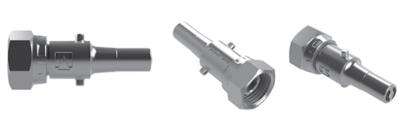Hosco Spray Gun Connectors, 316 SST Quick Disconnect Stems, Open Flow Female Straight (Various Size Options)