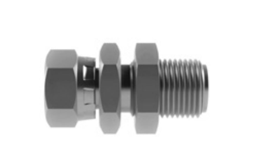 Hosco SST Stainless Steel Fittings and Adaptors, Thread x Thread Straights, Female Straight x Bulkhead