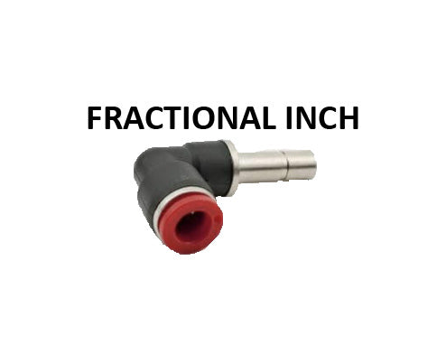 Hosco Push to Connect Fittings, Fractional Inch, Plug In Elbow (Various Size Options)