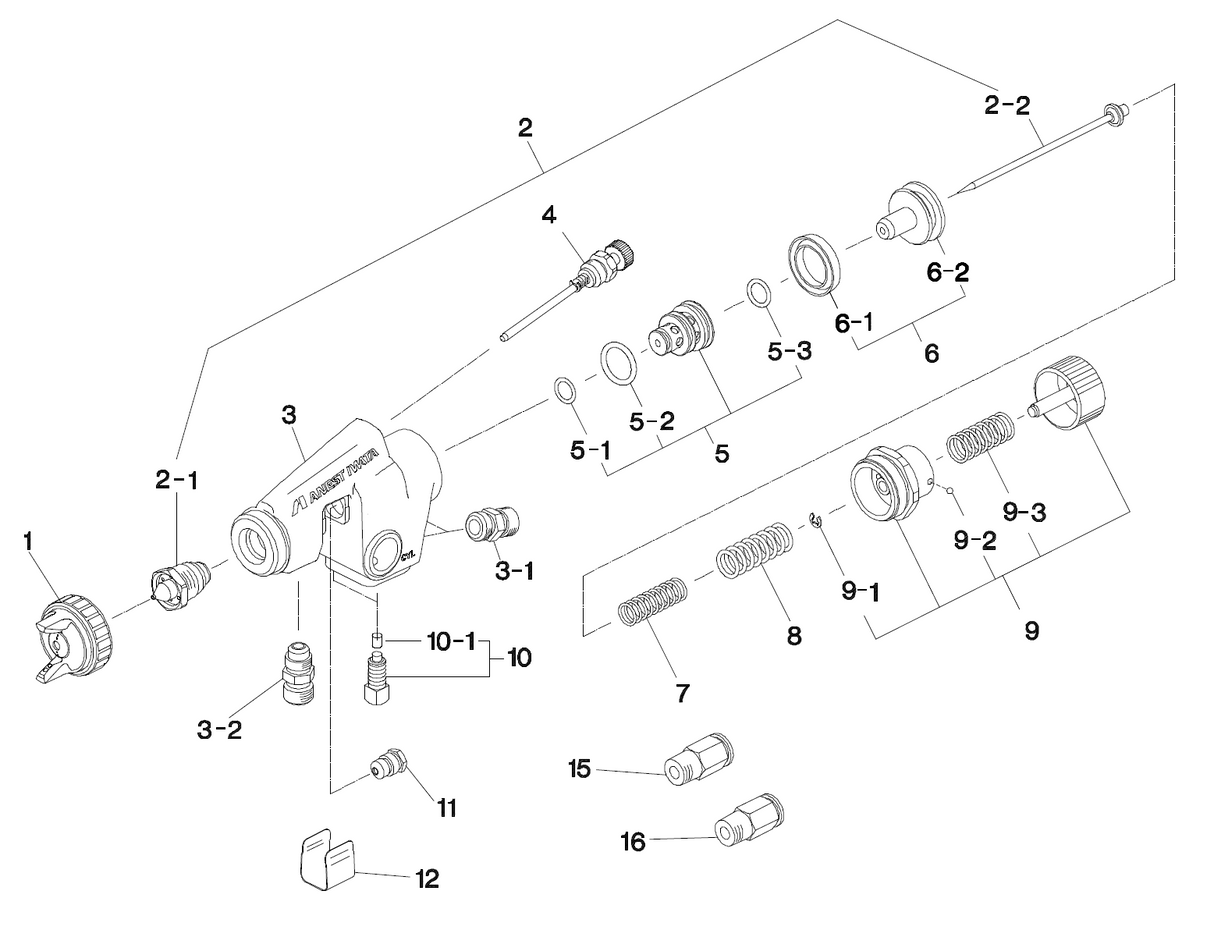 Anest Iwata 9COG-A200-1X-20 - Nozzle/Needle Assembly