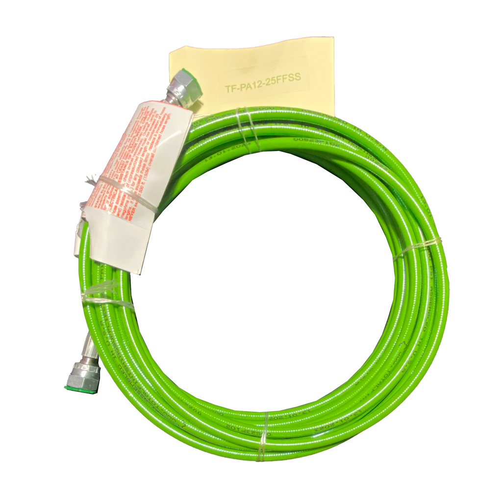 1/8" Air Assisted Airless Fluid Hose – Green Fluid (1885 psi) - Fittings: 1/4" x 1/4" NPS Females - Total Finishing Supplies