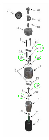 Repair Kit for High-Pressure Fluid Regulator (SS)