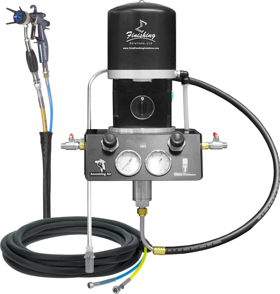 TFS Label Air-Assist-Airless (AAA) 14:1 Peak™ Pump - Wall Model Set-Up (V Packing) w/ GM4700 Gun - Total Finishing Supplies