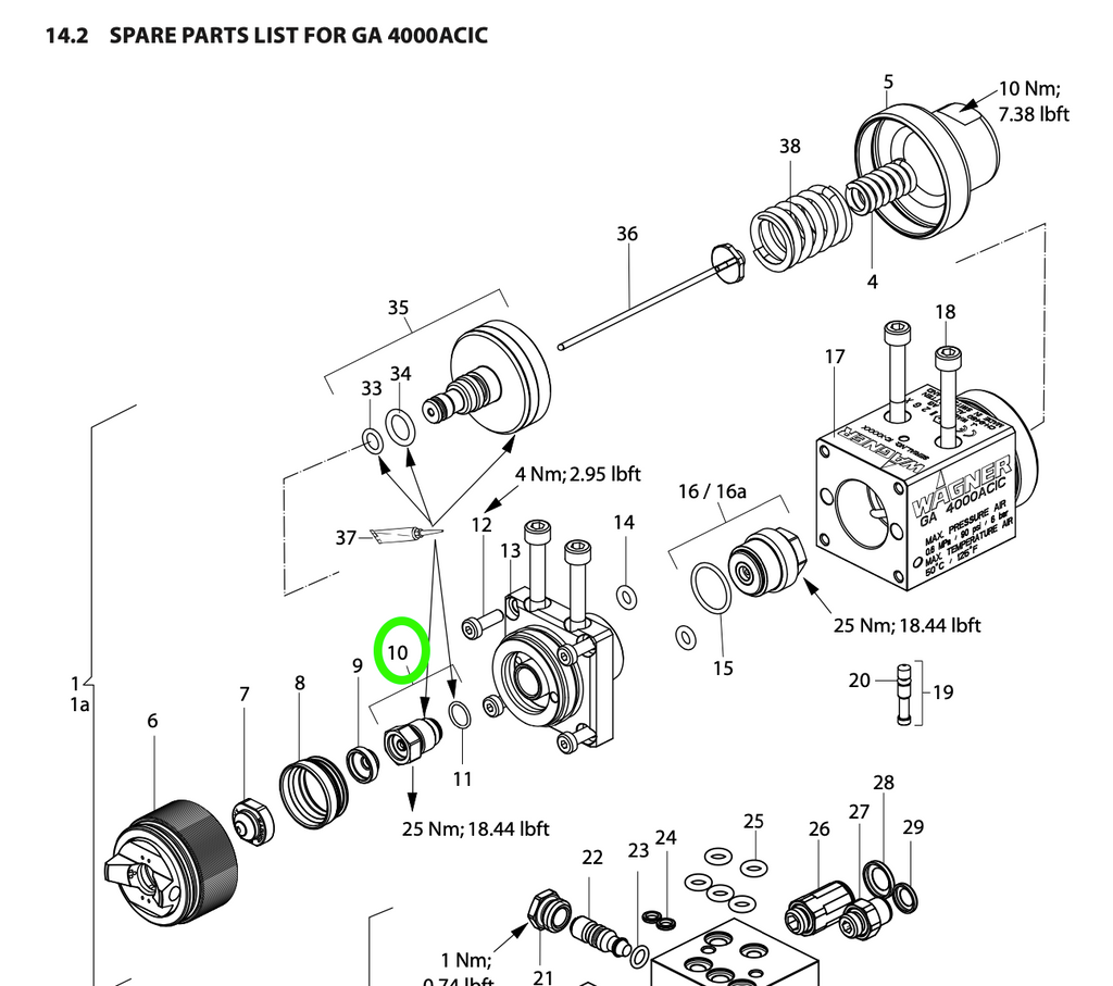 Valve Mounting for the Wagner GA4000AC, 80° Angle - Total Finishing Supplies