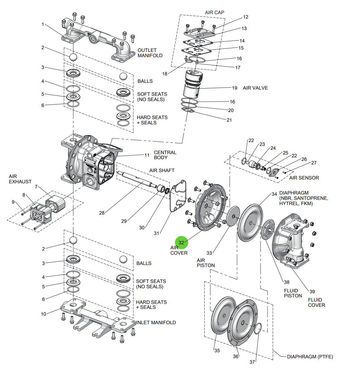 Samoa UP10R-HP-4A0 Air Cover, Aluminum