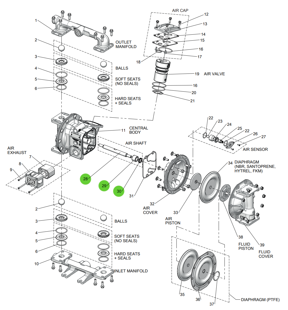 Samoa UP10R-AM-300 Air Shaft Seals Kit