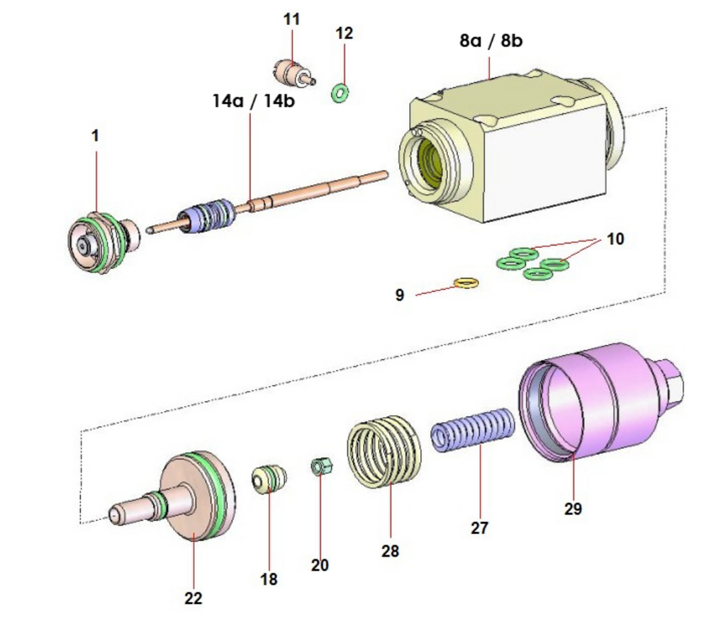 Sames® 129-690-040 Cylinder, AVX Automatic AIRMIX® - Total Finishing Supplies