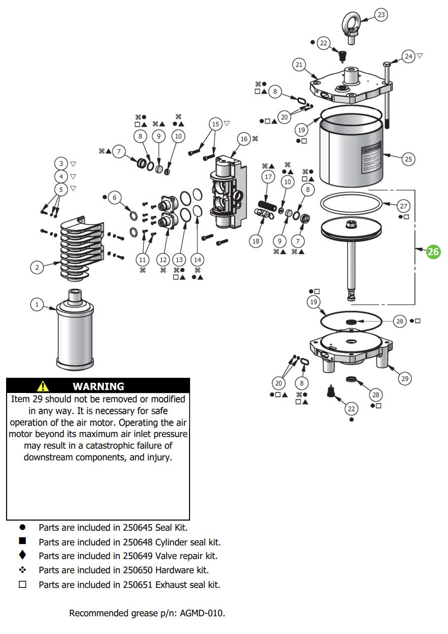 Binks 193822 Piston Assembly, AX160L