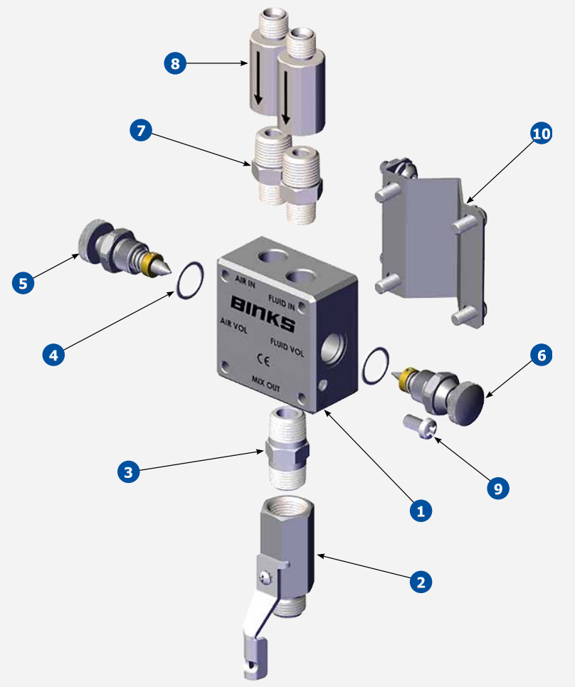 Binks Quick Cleaner Fluid Adjustment Valve - Total Finishing Supplies