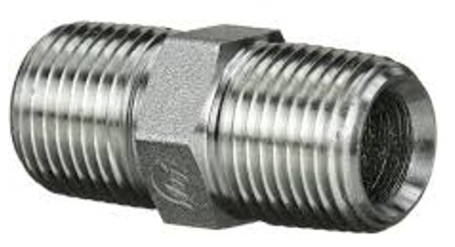 Hex Nipple Straight Adapter 3/8" M.NPT x 3/8" M.NPT