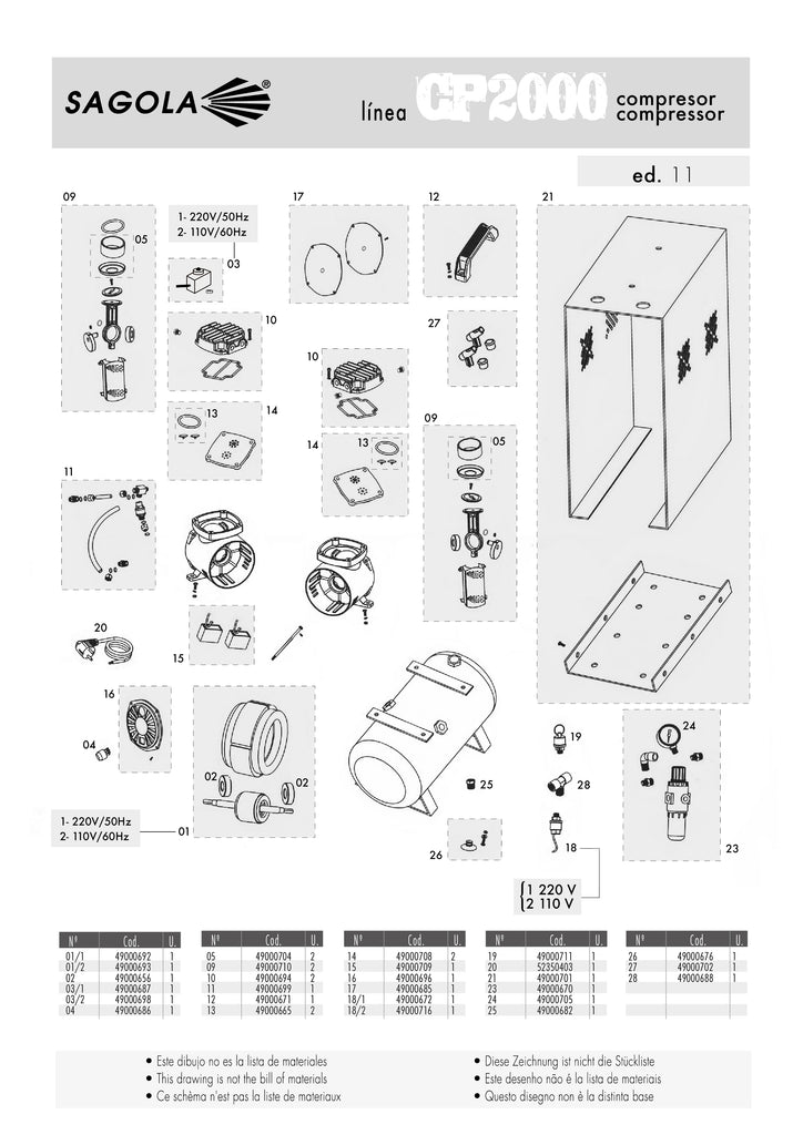 Sagola CP 1000/2000 - Rotor Bearing - Total Finishing Supplies