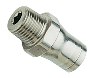 Tube x Male Push-In Fitting, Nickel-Plated Brass