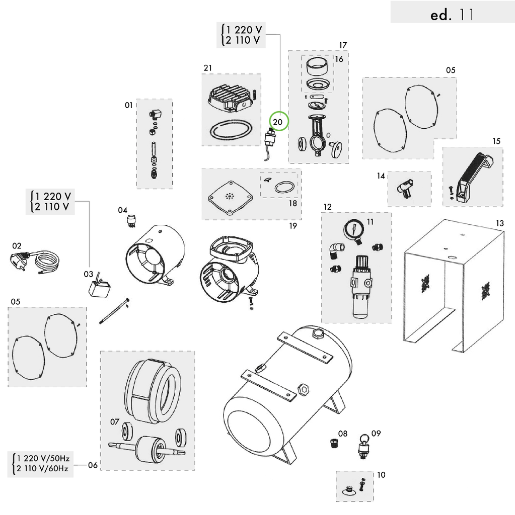 Sagola CP 1000 - Pressure Switch; 220V - Total Finishing Supplies