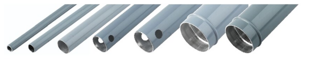 Dan-Am Air 20' Grey Aluminum Pipe - Total Finishing Supplies