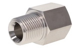 NPT Male x BSP Female Straight Fitting, Stainless Steel