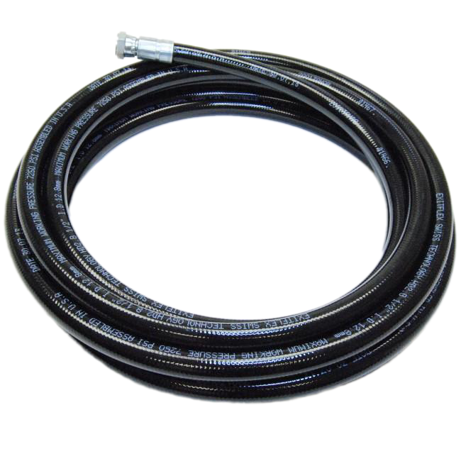 1/2” Airless Fluid Hose – Black (7250 psi) - 50' - Fittings: 1/2" Females