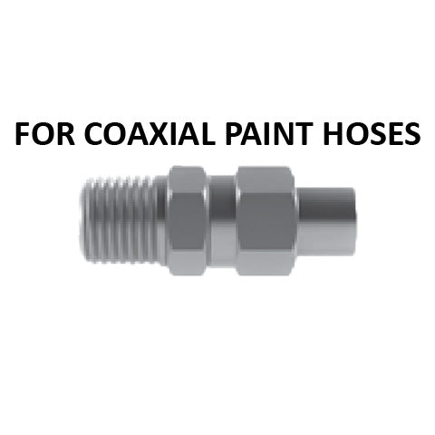 Hosco Hose and Tubing Connectors, No Spring Guard Tapered Straight, For Coaxial Paint Hose (Various Size Options)
