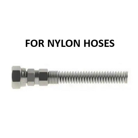 Hosco Hose and Tubing Connectors, Spring Guard Straight, For Nylon Hoses (Various Size Options)