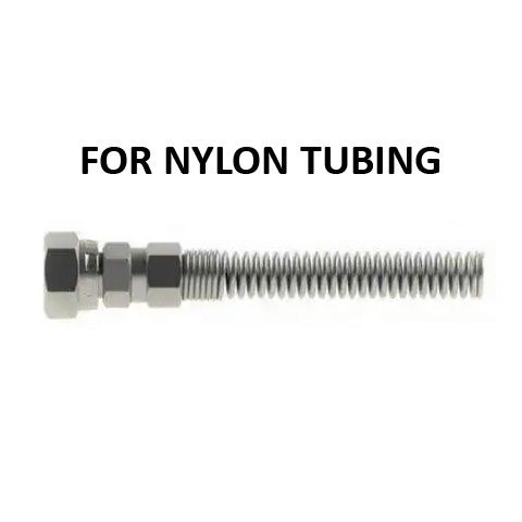 Hosco Hose and Tubing Connectors, Spring Guard Straight, For Nylon Tubing (Various Size Options)