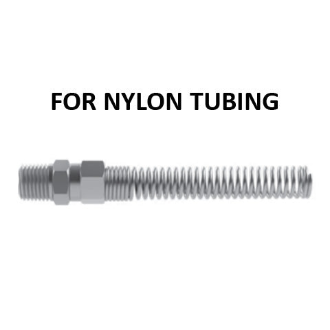 Hosco Hose and Tubing Connectors, Spring Guard Tapered Straight, For Nylon Tubing (Various Size Options)