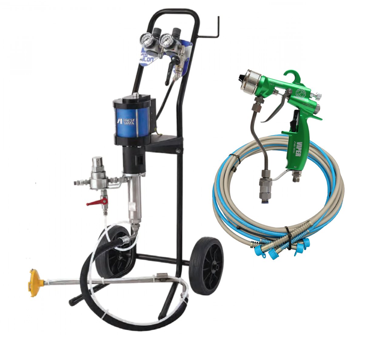 Anest Iwata ICON 30:1 Cart Mounted Pump with VIPER® or MAMBA® AAA Spray Gun