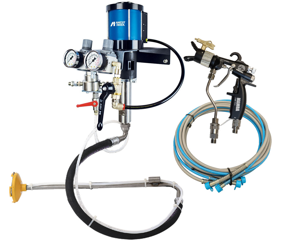 Anest Iwata ICON 30:1 Wall Mounted Pump with VIPER® or MAMBA® AAA Spray Gun