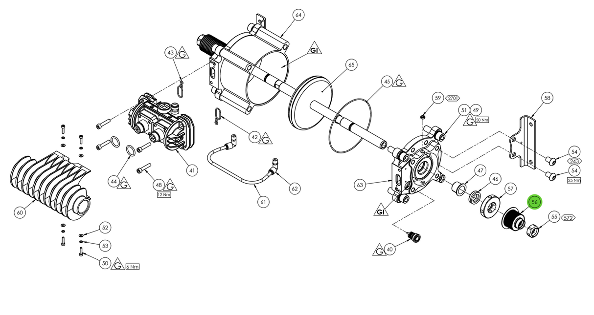 Binks 192579 Maple Pump Air Motor Assembly Knifed Bellows